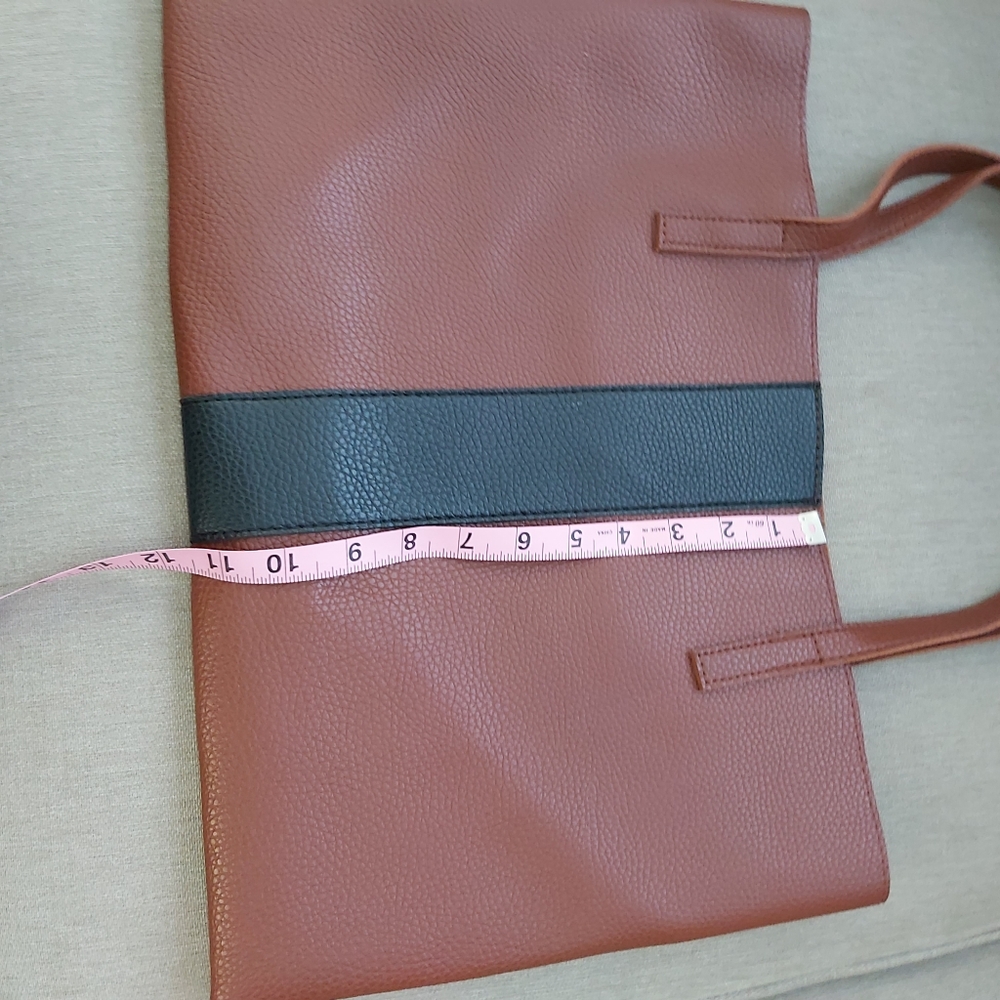 Vince Camuto brown vegan faux leather pleather tote bag - Picture 11 of 11